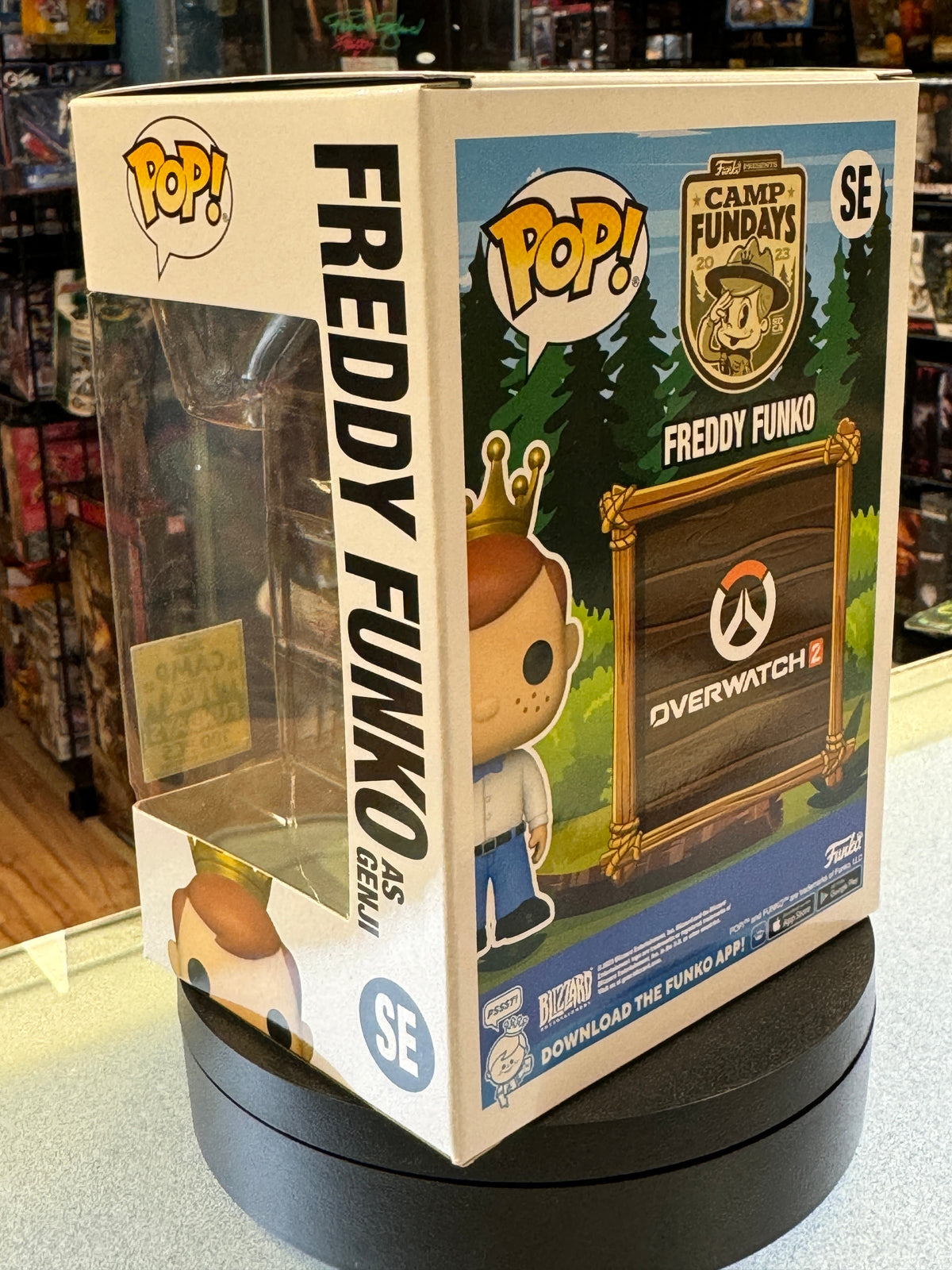 Freddy Funko as Overwatch Genji (Funko Pop!, Camp Fundays) **100 Piece Count** product image 6, provided for visual