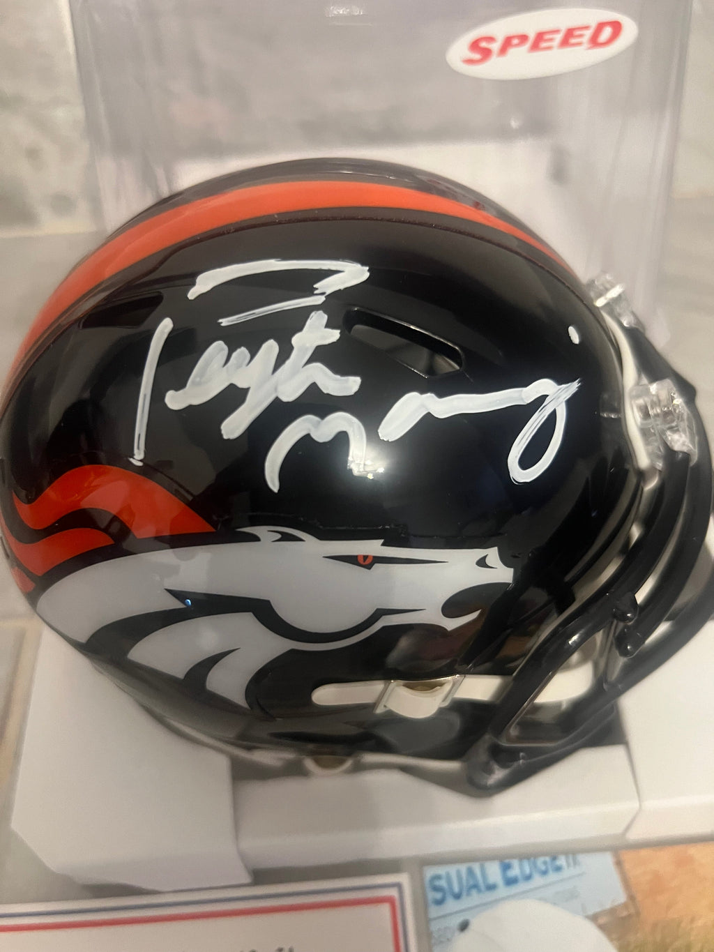 Peyton Manning Autographed Denver Broncos Mini Helmet with product image 2