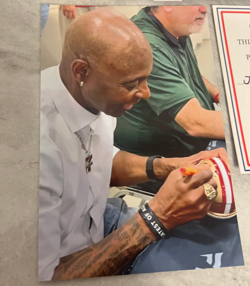 Jerry Rice San Francisco 49ers Autographed Mini Helmet with product image 3