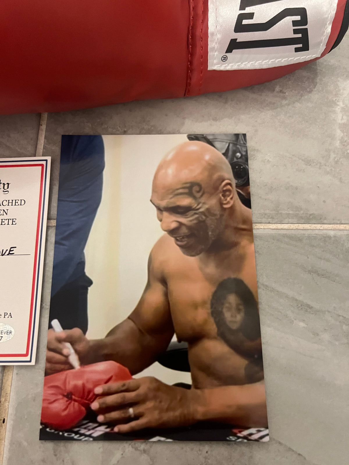 Mike Tyson Autographed Everlast Boxing glove COA & Photo product image 4