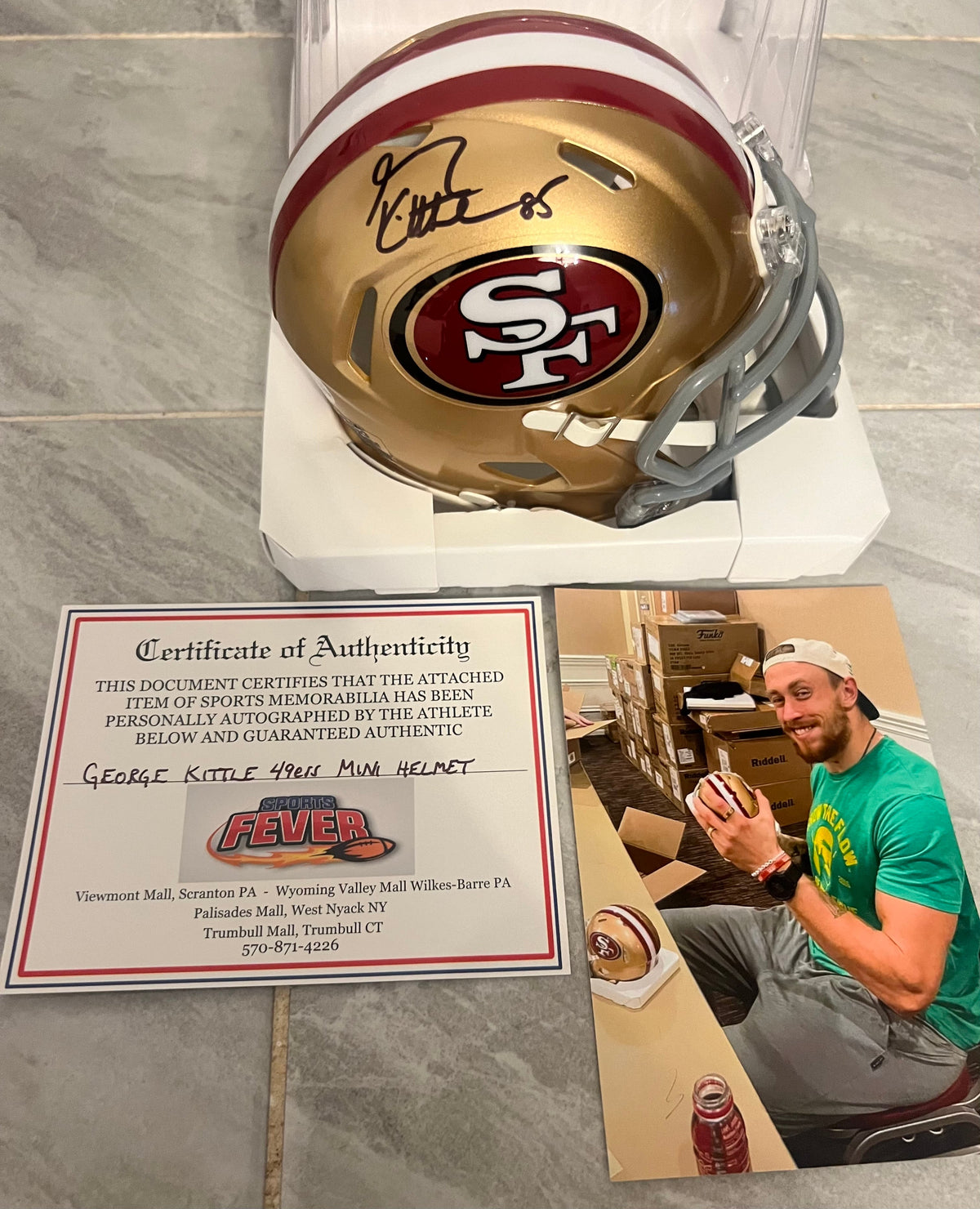 George Kittle San Francisco 49ers Autographed Mini Helmet product image 1