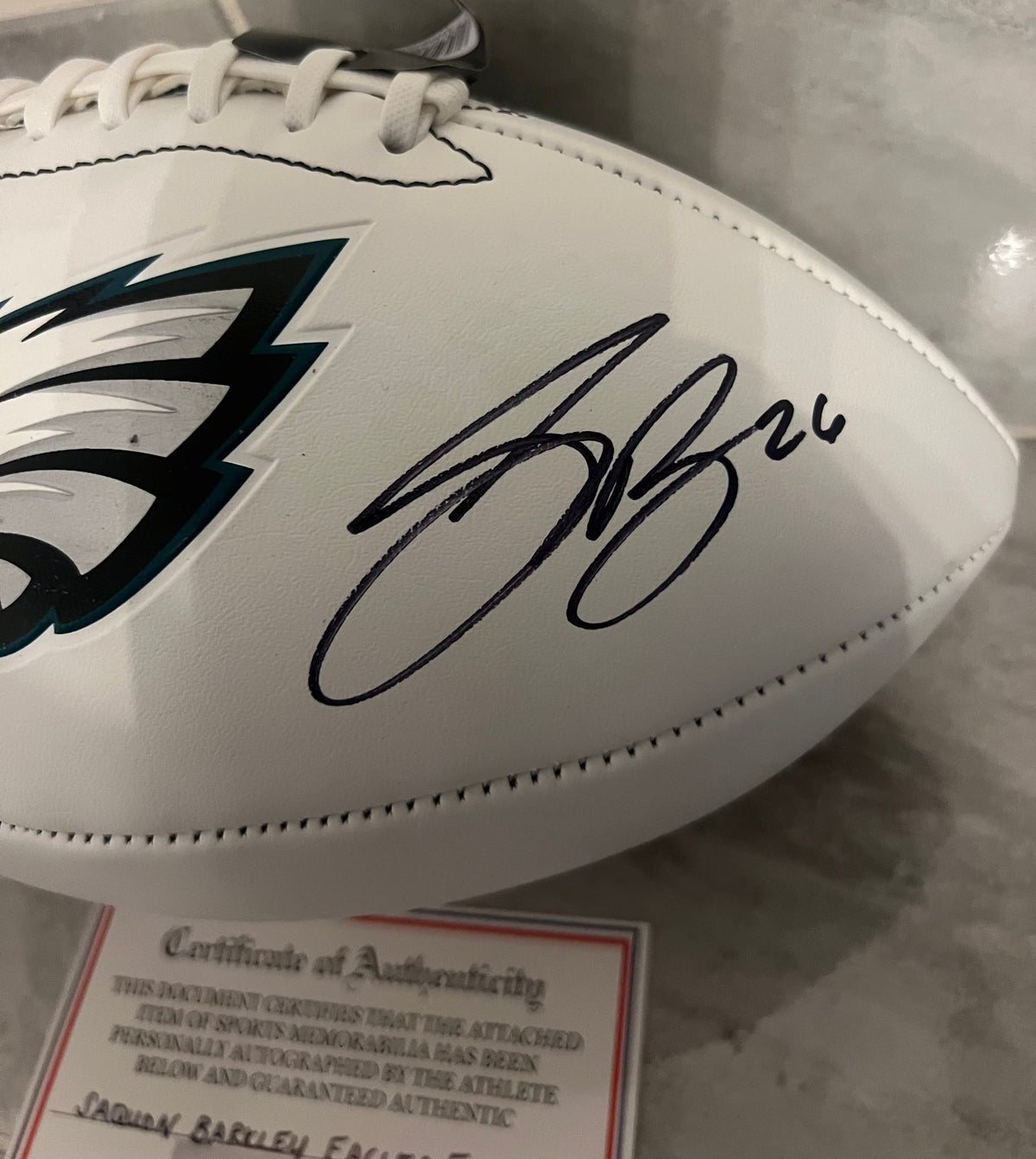 Saquon Barkley Autographed Philadelphia Eagles Football product image 2