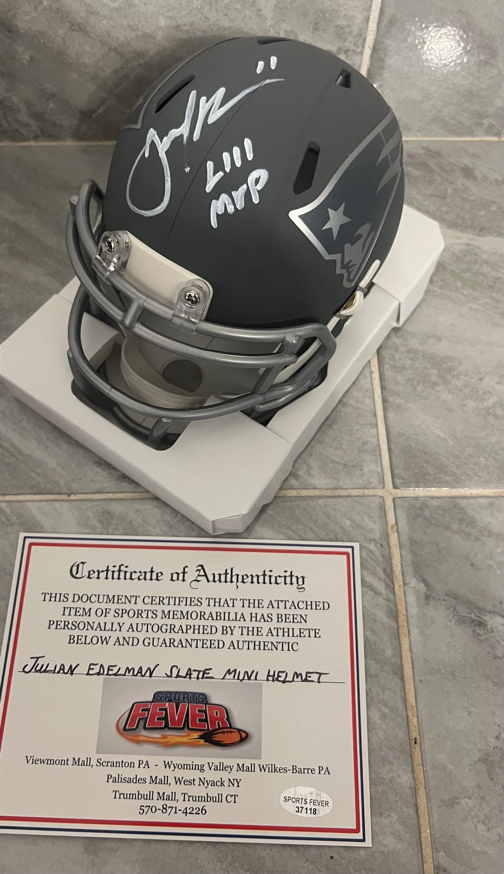 Julian Edelman Autographed New England Patriots Slate Mini product image 3