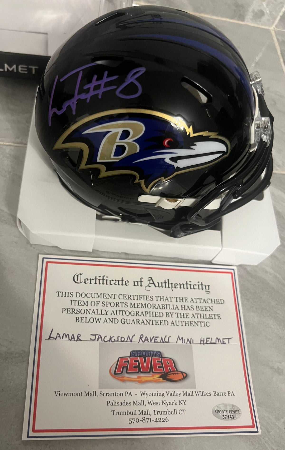 Lamar Jackson Autographed Baltimore Ravens Mini Helmet with product image 1