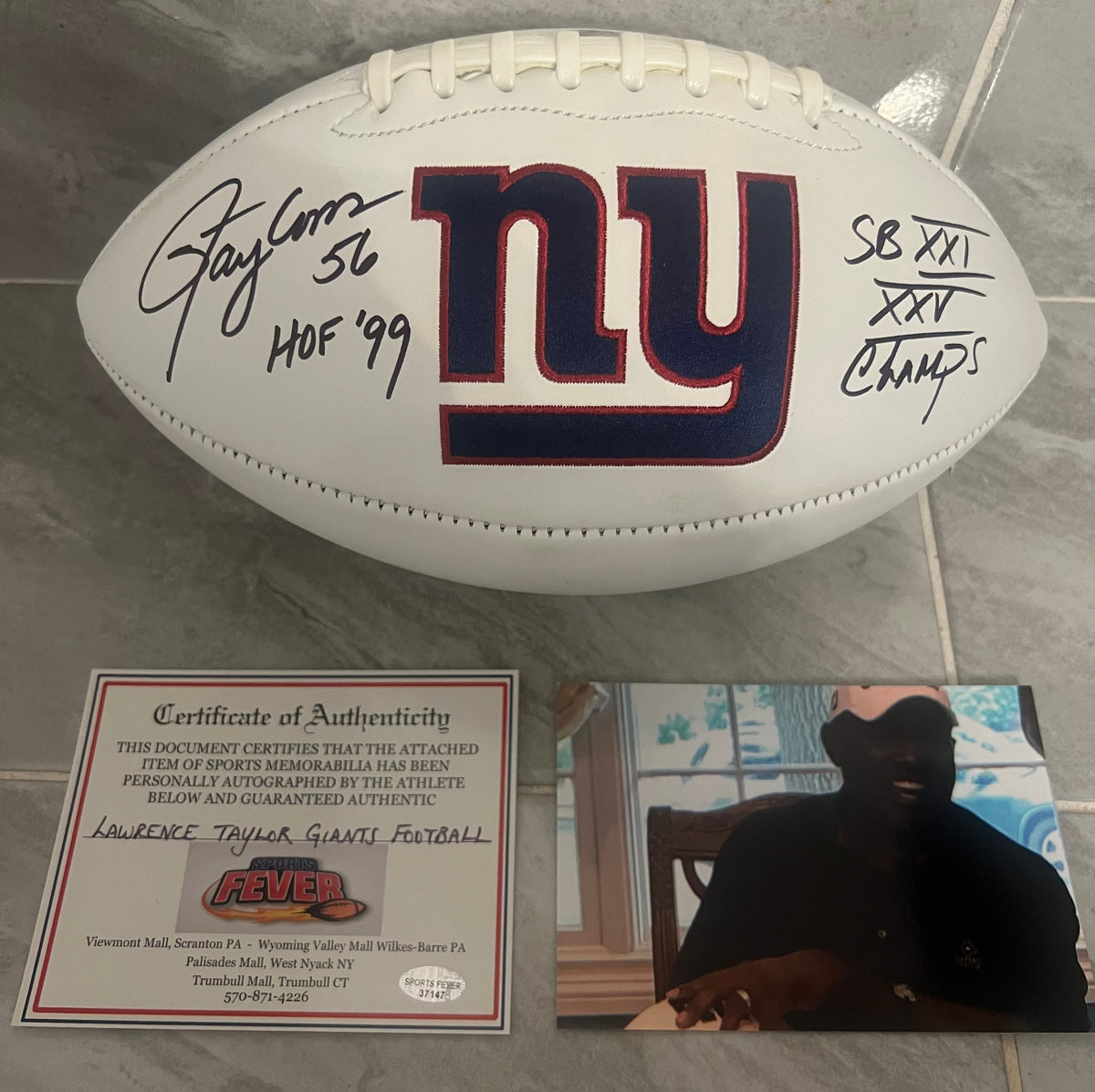 Lawrence Taylor New York Giants Autographed Football with product image 1
