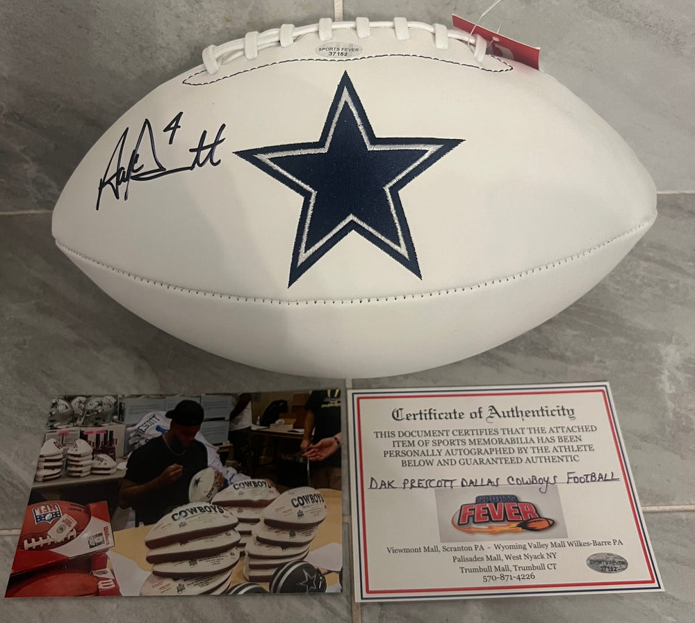 Dak Prescott Autographed Dallas Cowboys Football with COA &
