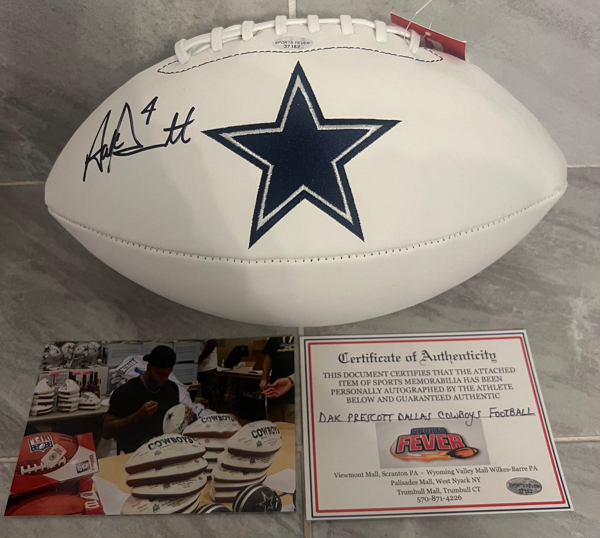 Dak Prescott Autographed Dallas Cowboys Football with COA & product image 1