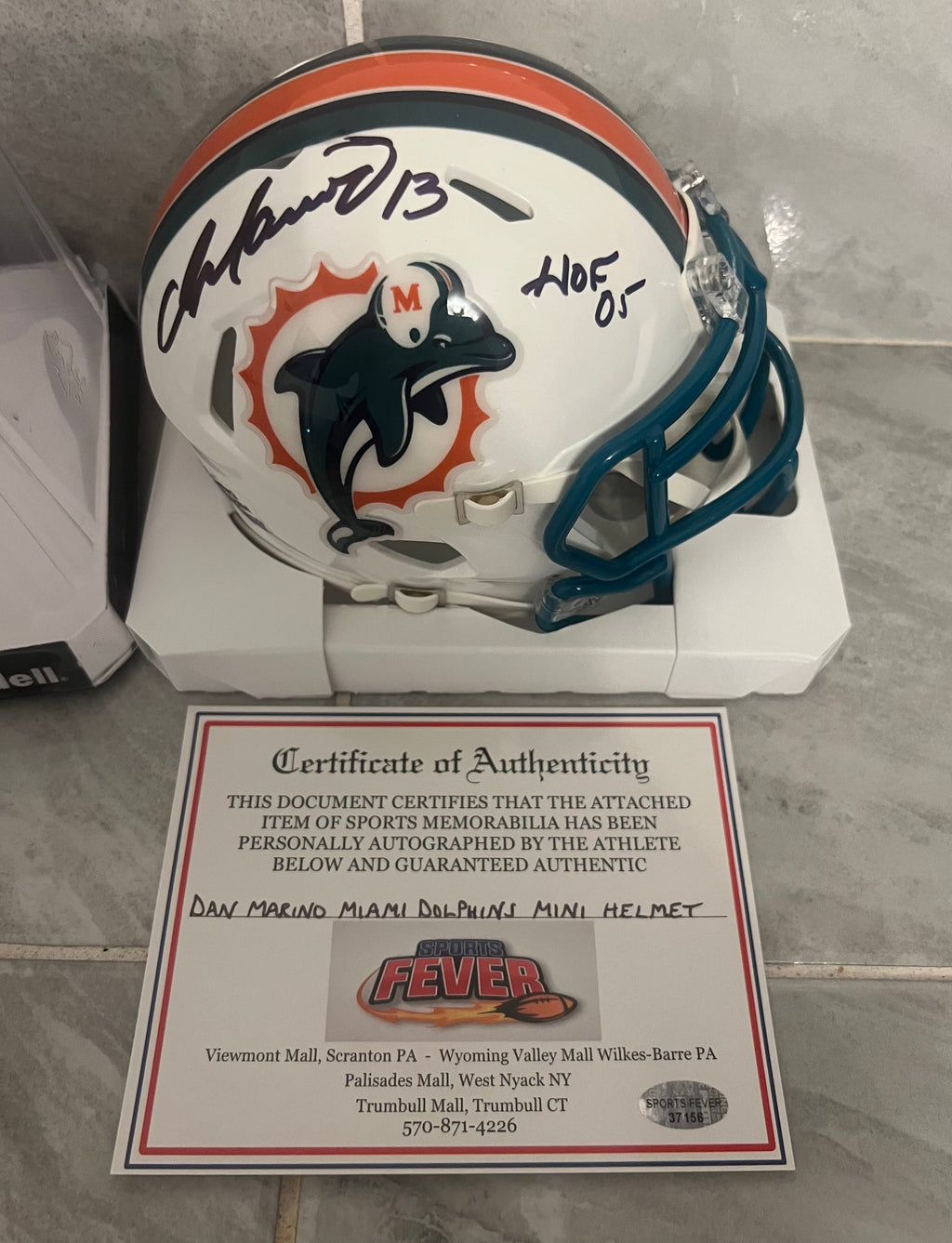 Dan Marino Autographed Miami Dolphins Mini Helmet with COA product image 1