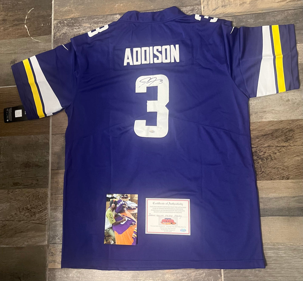 Jordan Addison Minnesota Vikings autographed jersey COA &