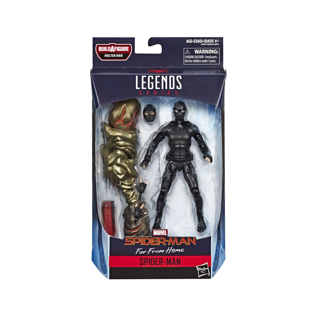 Stealth Spider-Man BAF Molten Man (Marvel Legends, Hasbro) product image 1, provided for visual reference and product detail