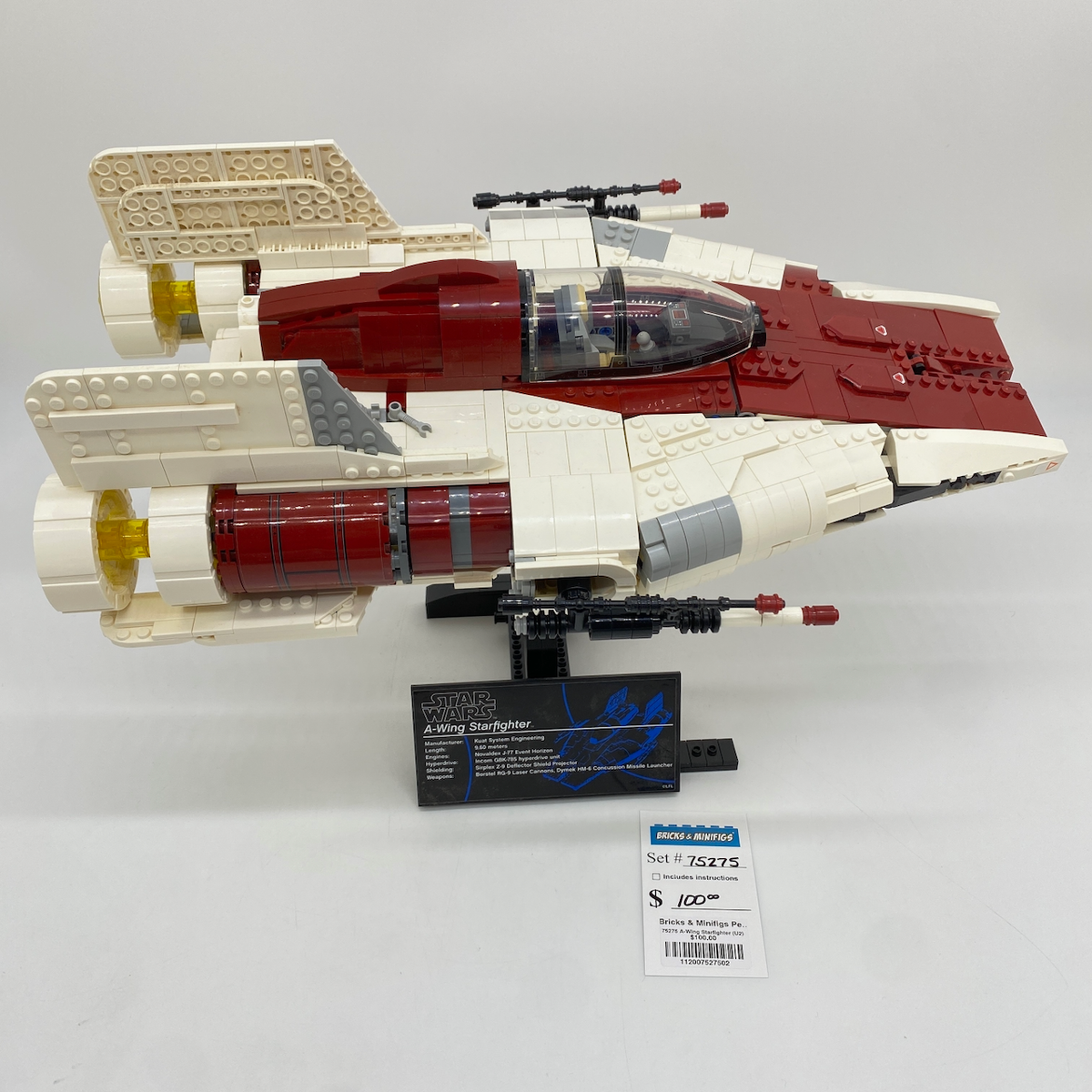 75275 A-Wing Starfighter (U2) product image 1, provided for visual reference and product detail review