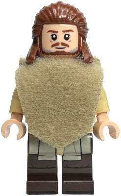 Qui-Gon Jinn - Dark Brown Legs, Poncho, Reddish Brown Beard product image 1, provided for visual reference and product