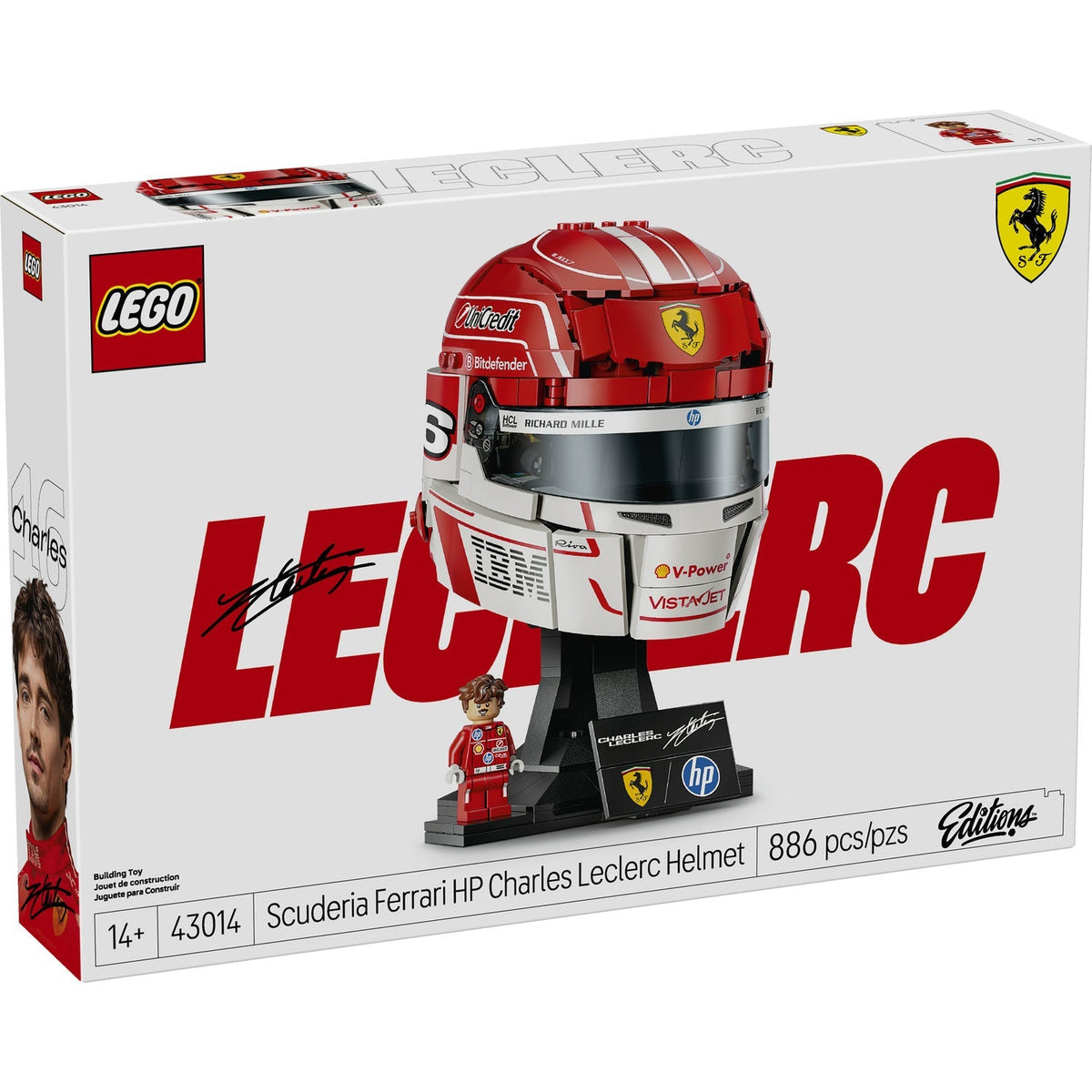 43014 Scuderia Ferrari HP Charles Leclerc Helmet product image 1, provided for visual reference and product detail review