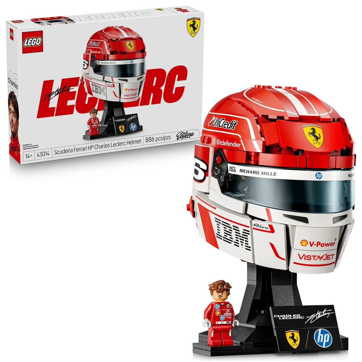 43014 Scuderia Ferrari HP Charles Leclerc Helmet product image 2, provided for visual reference and product detail review