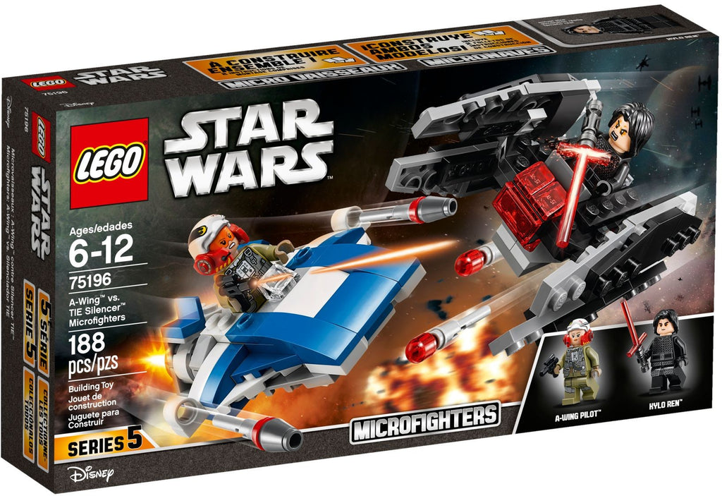 75196 A-wing vs TIE Silencer Microfighters product image 1, provided for visual reference and product detail review