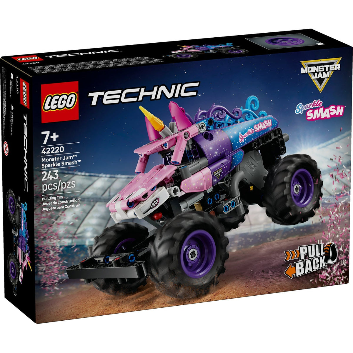 42220 Monster Jam Sparkle Smash Pull-Back product image 1, provided for visual reference and product detail review