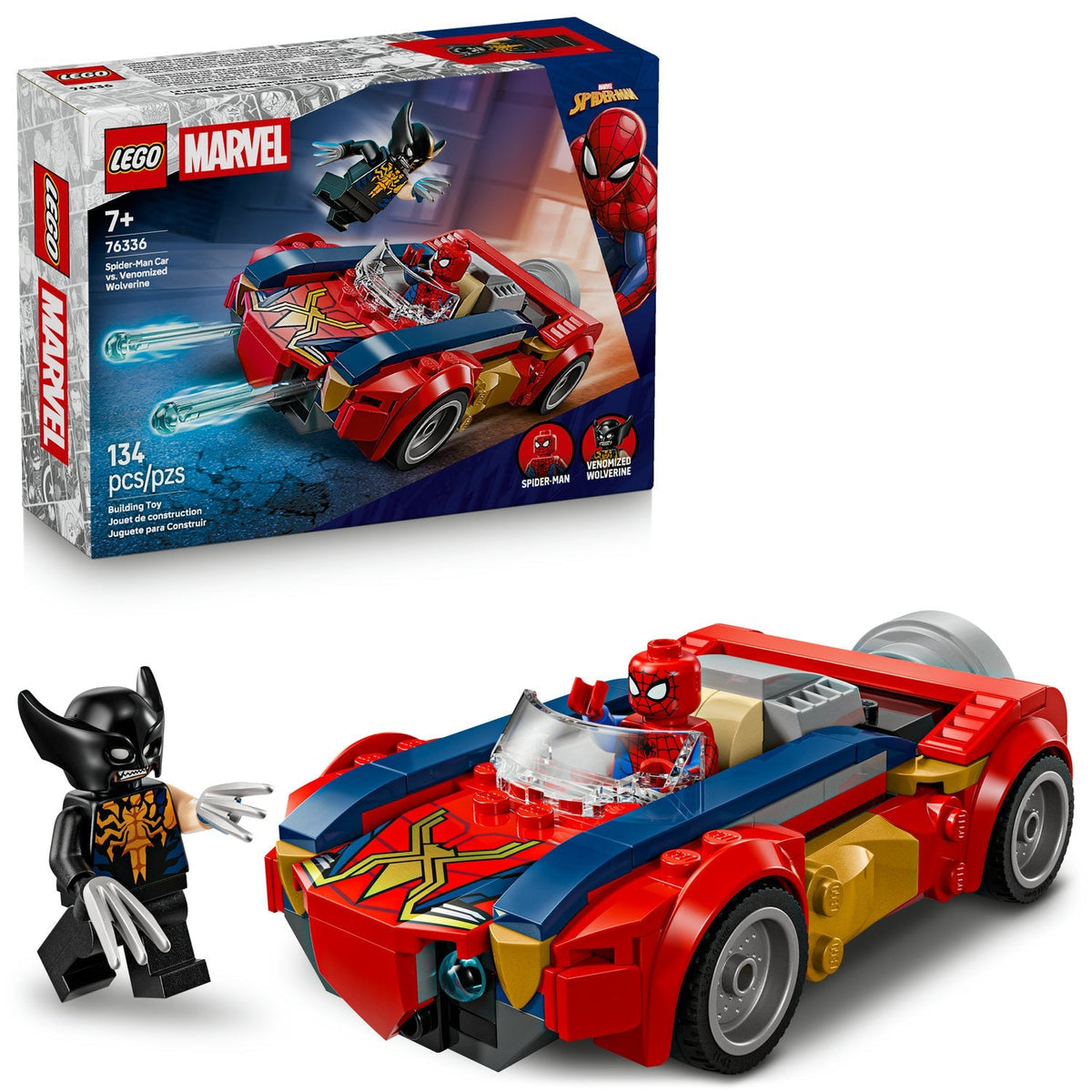 76336 Spider-Man Car vs. Venomized Wolverine product image 2, provided for visual reference and product detail review