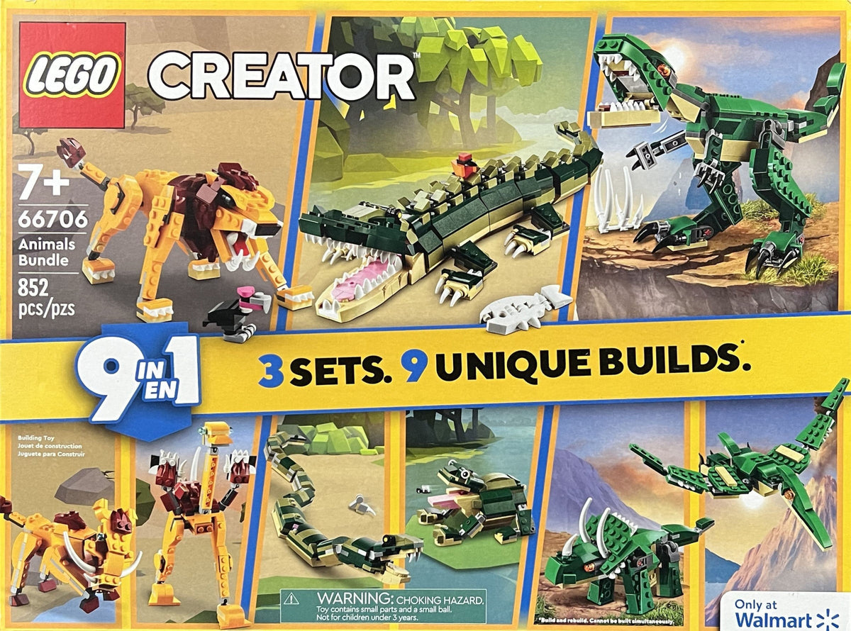 66706 Creator Bundle Pack, 3 in 1 (Sets 31058, 31112, and 31121) - Animals Bundle product image 1, provided for visual