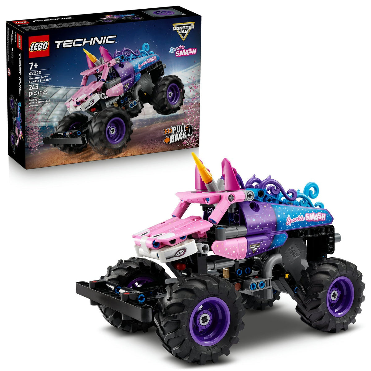 42220 Monster Jam Sparkle Smash Pull-Back product image 2, provided for visual reference and product detail review