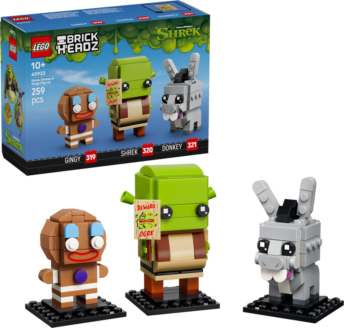 40923 Shrek, Donkey & Gingy Figures product image 3, provided for visual reference and product detail review