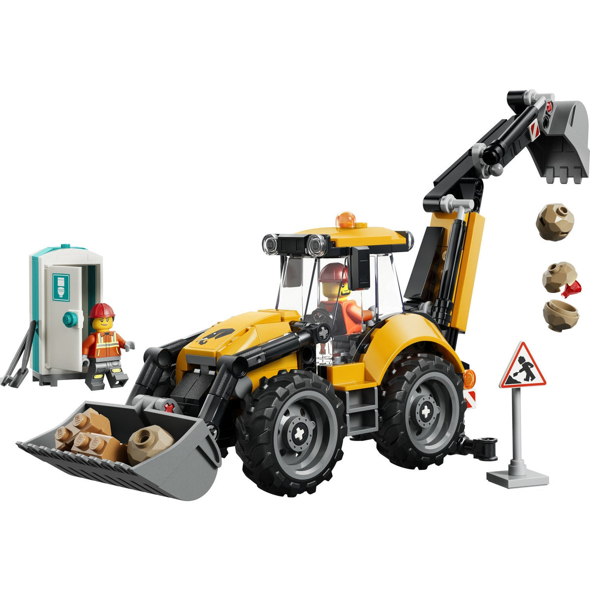 60480 Yellow Backhoe Loader product image 3, provided for visual reference and product detail review