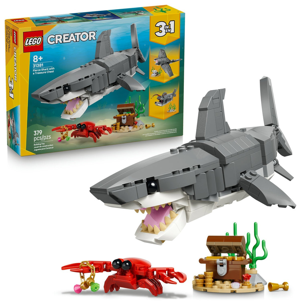 31381 Fierce Shark with a Treasure Chest product image 2, provided for visual reference and product detail review