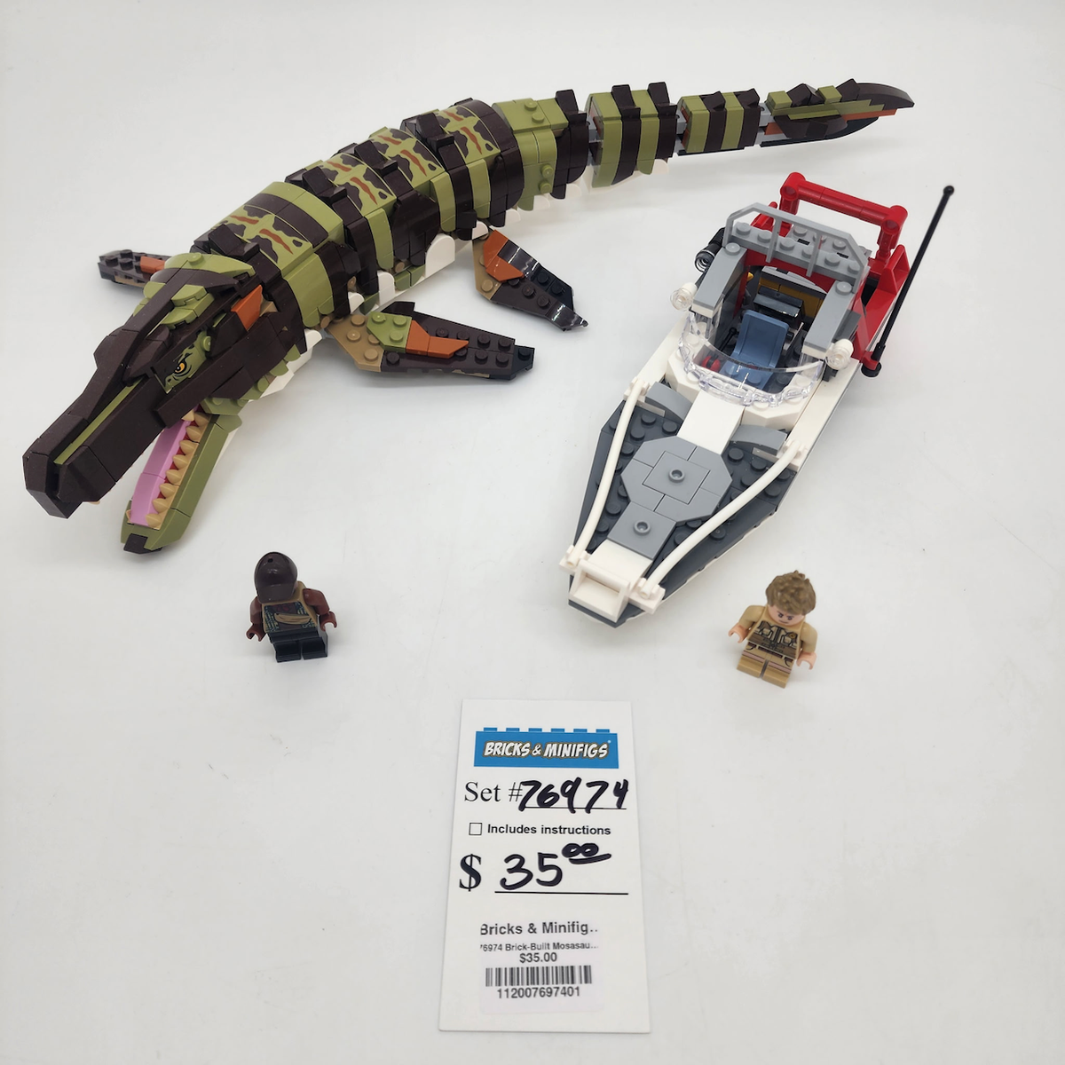 76974 Brick-Built Mosasaurus Boat Mission (U1) product image 1, provided for visual reference and product detail review