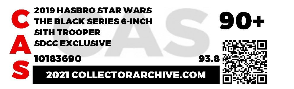 SDCC Exclusive: Sith Trooper (Star Wars, Hasbro) **CAS Graded 90+ ** product image 2, provided for visual reference and