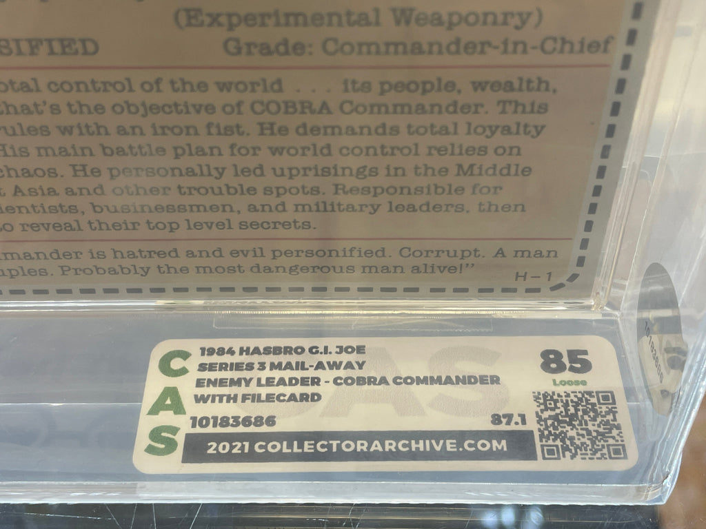 Hooded Cobra Commander Mail Away (GI Joe, Hasbro) **CAS Graded 85** product image 6, provided for visual reference and