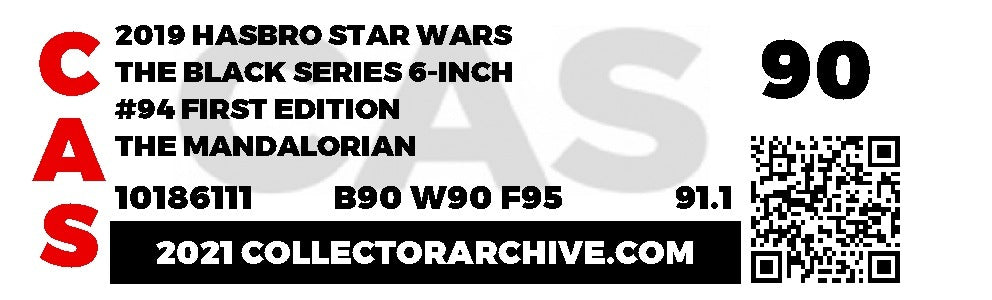 First Edition Mandolorian (Star Wars, Black Series) **CAS Graded 90** product image 4, provided for visual reference and