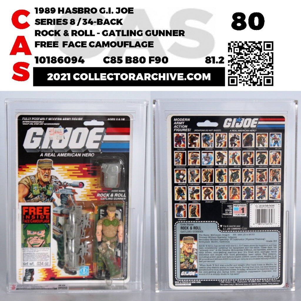 Rock & Roll w/Camo (GI Joe, Hasbro) **CAS Graded 80** product image 1, provided for visual reference and product detail