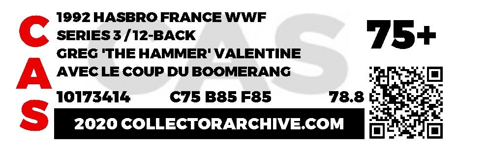 Greg the Hammer Valentine (WWF, Hasbro) **CAS Graded 75/85/85** product image 4, provided for visual reference and product