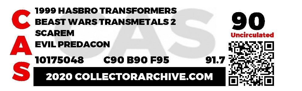 Scarem (Transformers Beastwars, Transmetal) **CAS Graded 90/90/95 UC** product image 4, provided for visual reference and