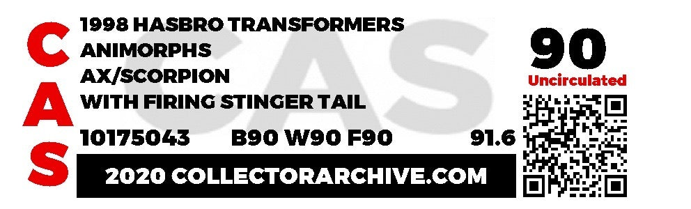 Ax/Scorpion (Transformers Animorphs, Hasbro) **CAS 90/90/90 UC** product image 3, provided for visual reference and product