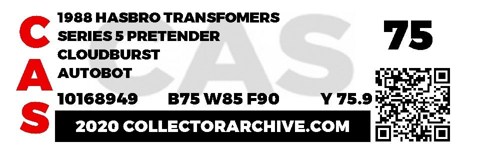 Pretenders: Cloudburst (Transformers, Hasbro) **CAS Graded 75/85/90** product image 3, provided for visual reference and