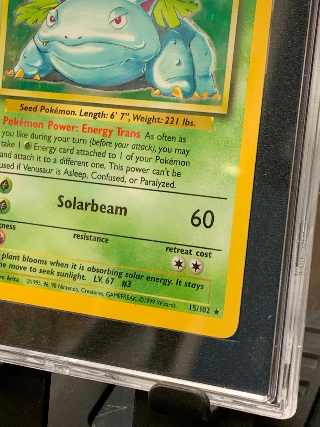Base Set Venusaur 15/102 1999 Holo (Wizards TCG, Pokémon) SGC 6 product image 5, provided for visual reference and product
