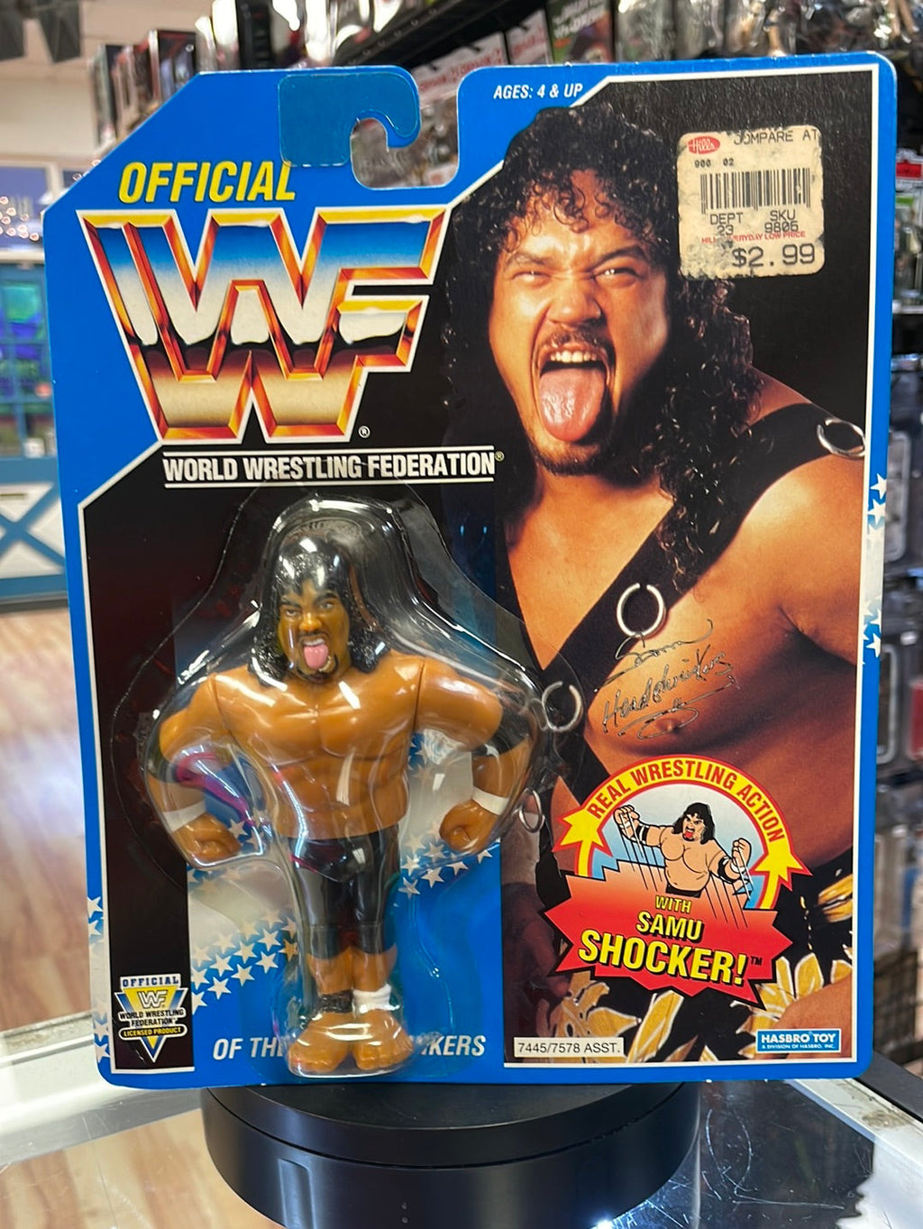 Samu of the Headshrinkers (WWE WWF, Vintage Hasbro)**American Card** product image 1, provided for visual reference and