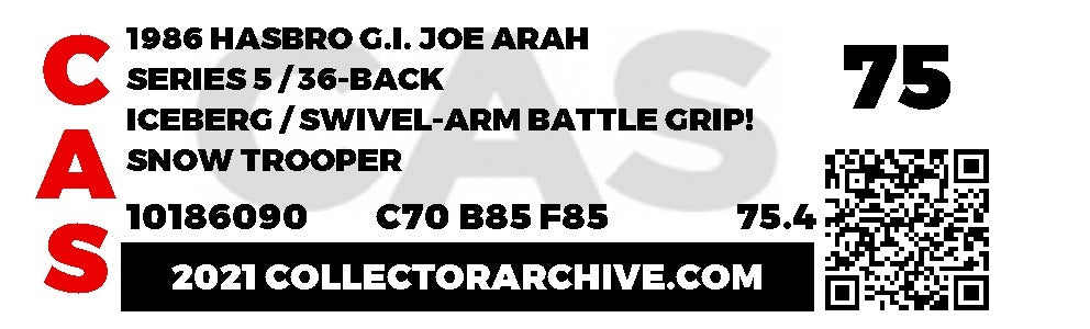 Iceberg Snow Trooper (GI Joe, Hasbro) **CAS Graded 75** product image 4, provided for visual reference and product detail