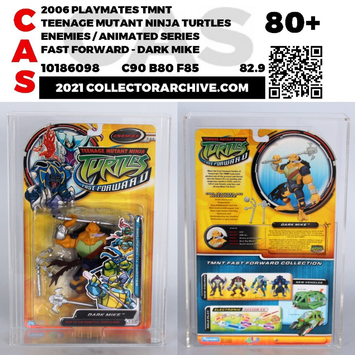 Dark Mike Fast Foward (TMNT, Playmates) **CAS Graded 80+** product image 1, provided for visual reference and product detail