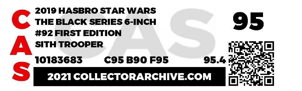 First Edition: Sith Trooper (Star Wars, Hasbro) **CAS Graded 95 ** product image 4, provided for visual reference and